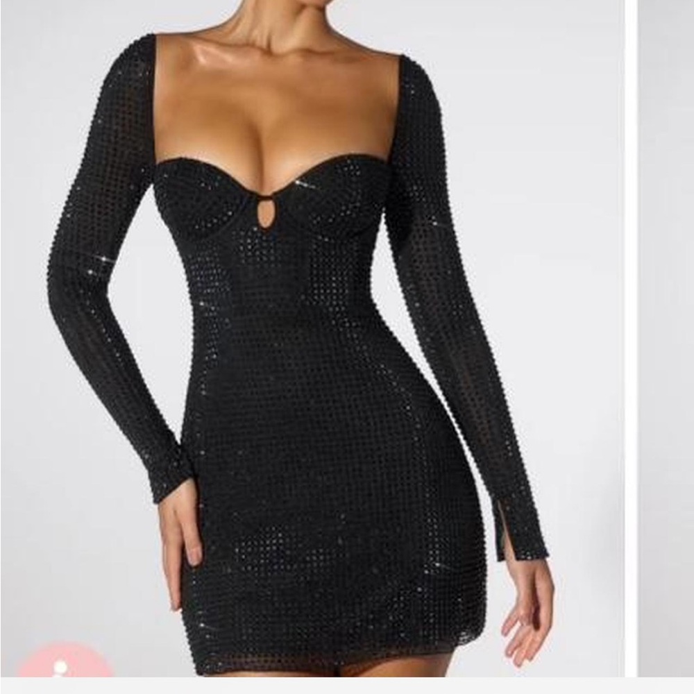 Oh Polly embellished long sleeve dress